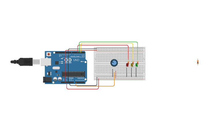 Circuit design potenciometro - Tinkercad