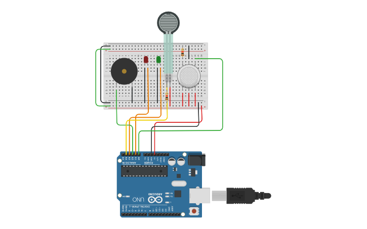 Circuit design Gas Sensor | Tinkercad