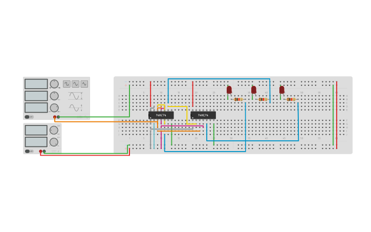 Circuit design Experiment 12 (3 Bit Shift Register) Tinkercad Circuit design Experiment 12 (3 Bit Shift Register) Tinkercad
