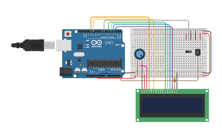 Circuit design Temperature sensor - Tinkercad