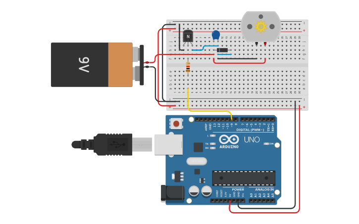 Circuit design EXPERIMENT 3.A. DC MOTOR CONTROL | Tinkercad