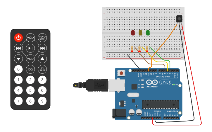 Control Led With Torch Without Arduino Circuit design Control LEDs using IR remote and library - Tinkercad
