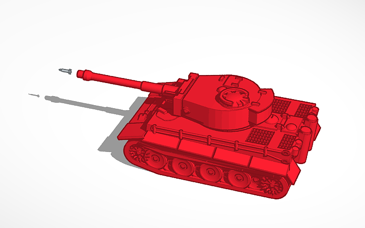 3D design Tiger 1 firing - Tinkercad