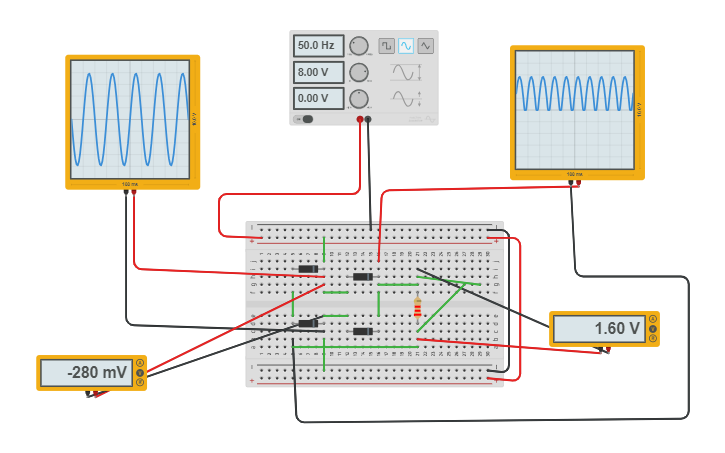 Circuit design Rangkaian penyearah gelombang penuh-Dhina Marisa - Tinkercad