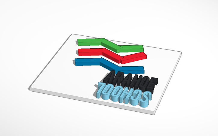 3D design Arahoe School Logo - Tinkercad