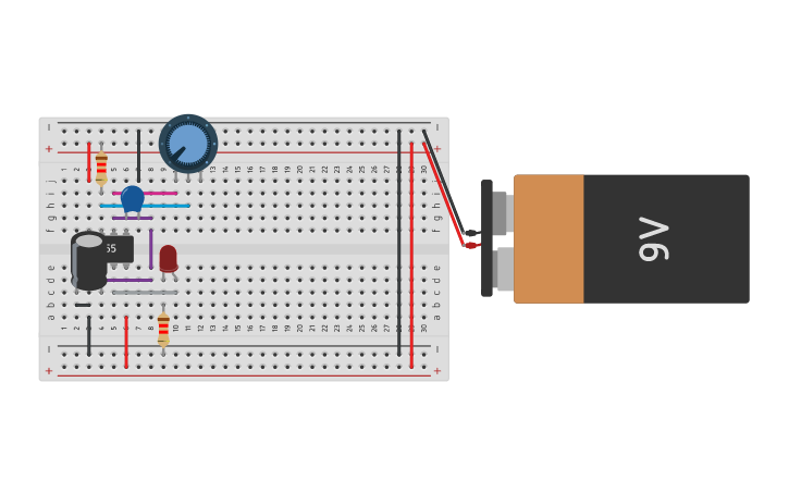 Circuit design 555 - Tinkercad