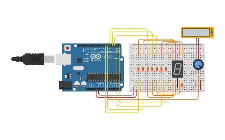 Circuit design 7 Segment - Tinkercad