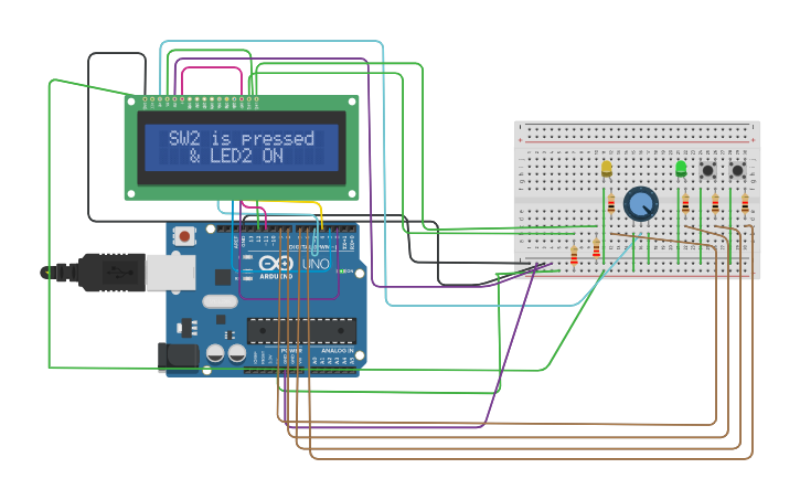 Circuit design SW2 LED 2 | Tinkercad