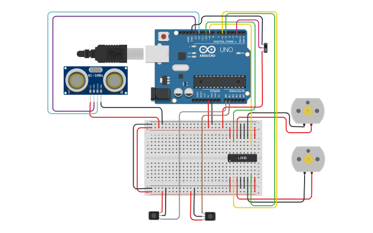 Sumo Arduino Design Circuit design Mini SUMO | Tinkercad