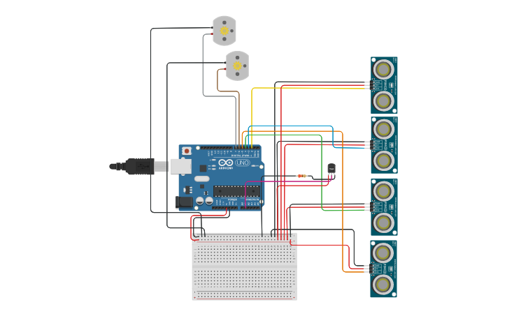 Circuit design Smart parking system - Tinkercad