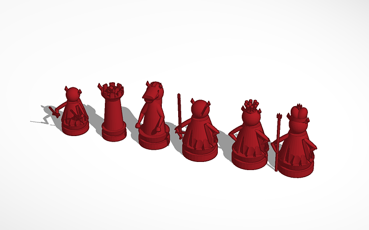 3D design Angels vs. Devils #chess set (Devils) | Tinkercad