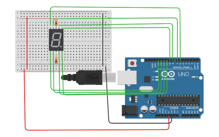 Circuit design counter - Tinkercad
