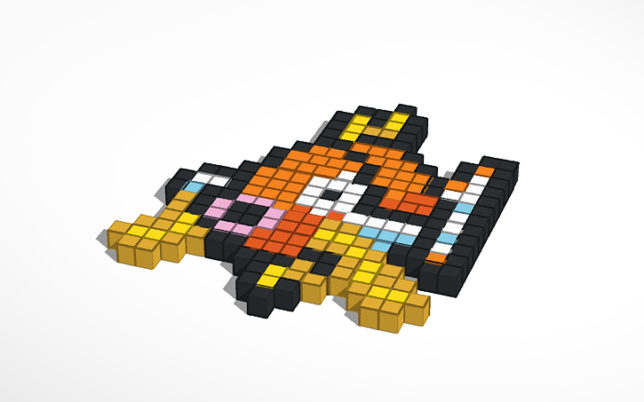 3D design Magikarp Pixel Art | Tinkercad