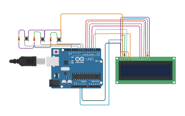 Circuit design Digital clock using arduino - Tinkercad