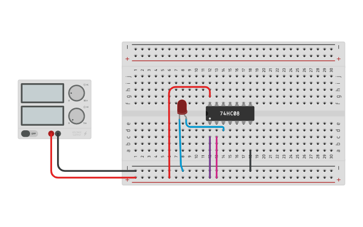 Circuit design AND Gate - Tinkercad