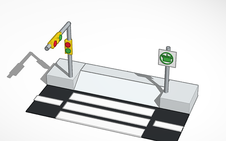 3D design traffic light - Tinkercad