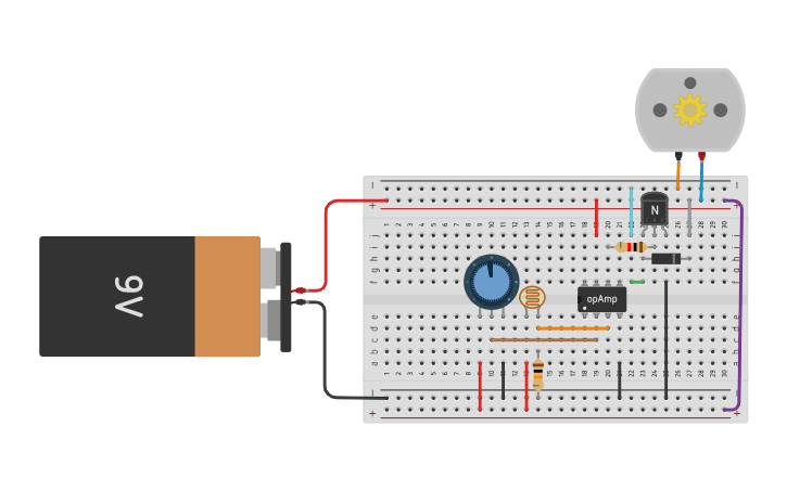 Circuit design motor controller circuit using foto resistor and ic 741 ...