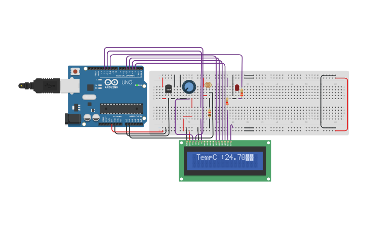 Circuit design lcd - Tinkercad