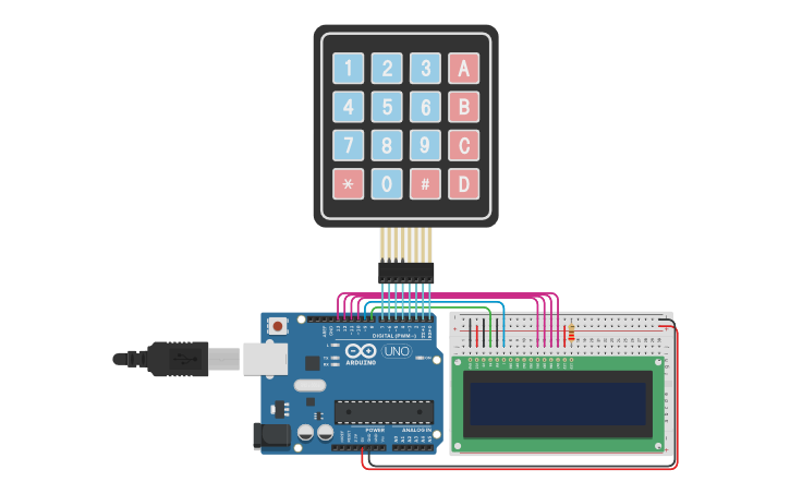 Circuit design Arduino keypad - Tinkercad