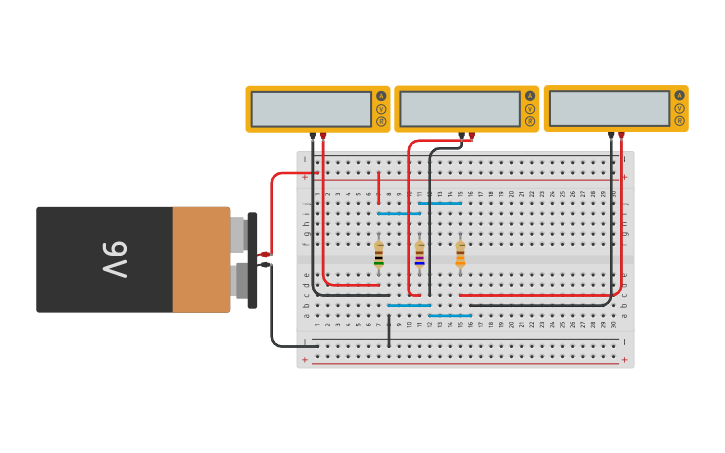Circuit design Resistencias en paralelo - Tinkercad