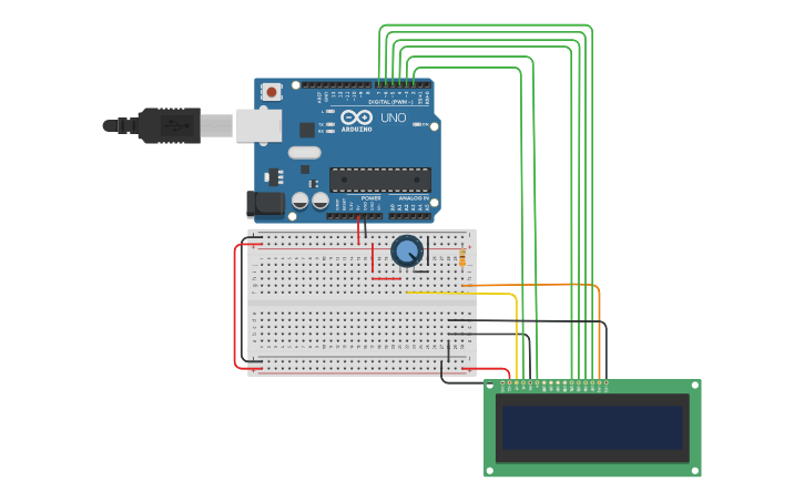 Circuit design ARDUINO LCD | Tinkercad