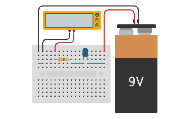 Circuit design Circuits 1 - Current Limiting Resistor - Tinkercad