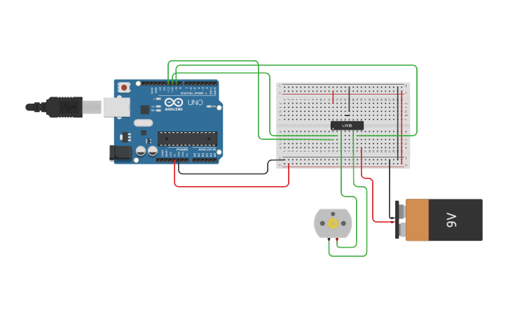 Circuit design DC Motor Control with RPM Input - Tinkercad