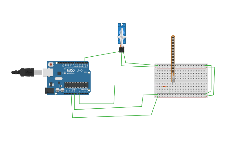 Circuit design flex sensor - Tinkercad