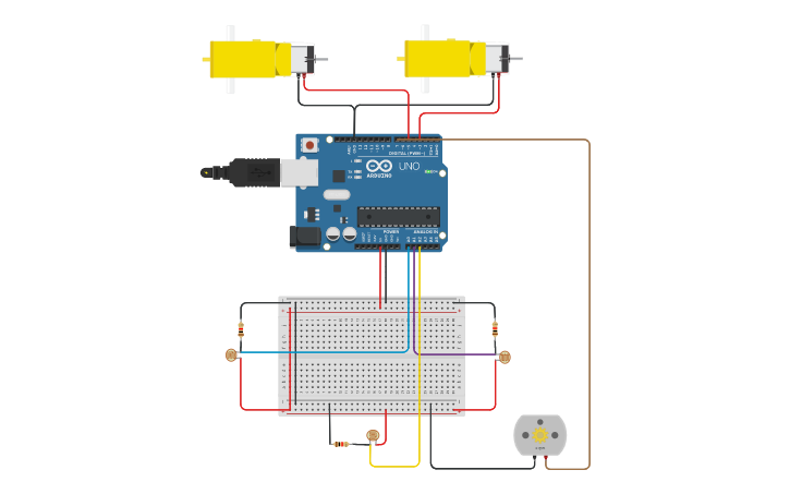 Circuit design Fire Fighting Robot - Tinkercad