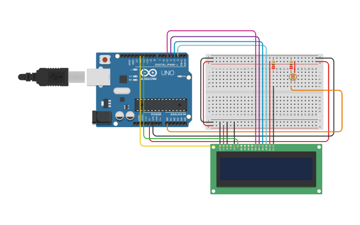 Circuit design 07 - Photoresistor - Tinkercad