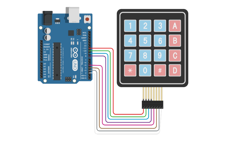 Circuit design Klawiatura | Tinkercad
