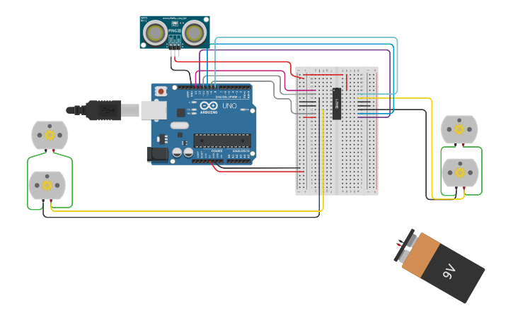 Circuit design Copy of Run and Control DC-Motor by using H-bridge Motor ...