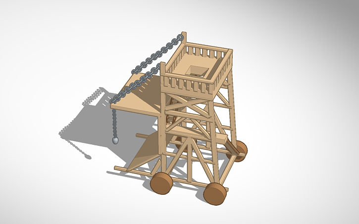 Siege tower curta n. Осадная башня чертеж. Макет осадной башни. Башня Тинкеркад. Осадная башня 3д.