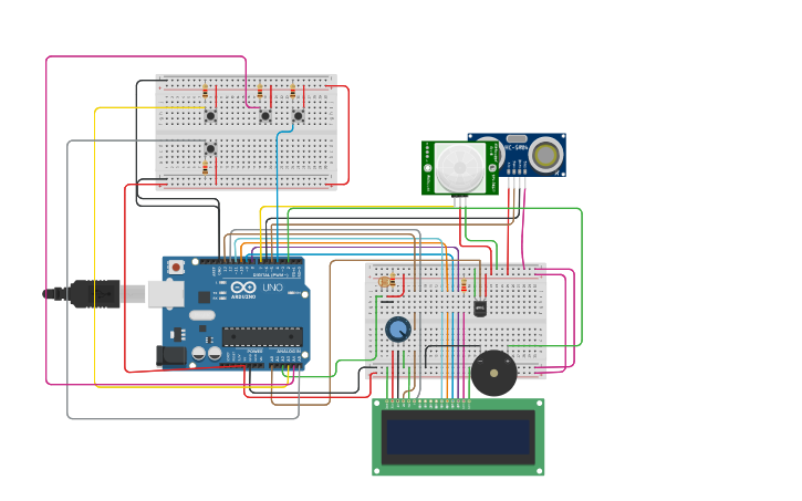 Microcontroller Using K Nob Using Thinker Card Circuit design SMART HEALTH MONITORING SYSTEM - Tinkercad