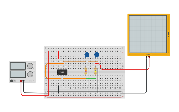 Circuit design Triangle wave generator using 555 timer - Tinkercad
