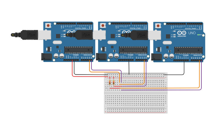Circuit design I2C Communication - Tinkercad