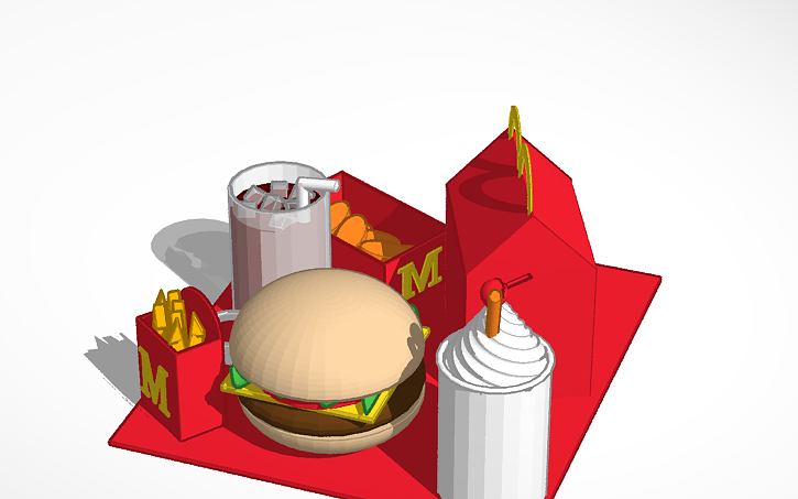 3D design fast food - Tinkercad