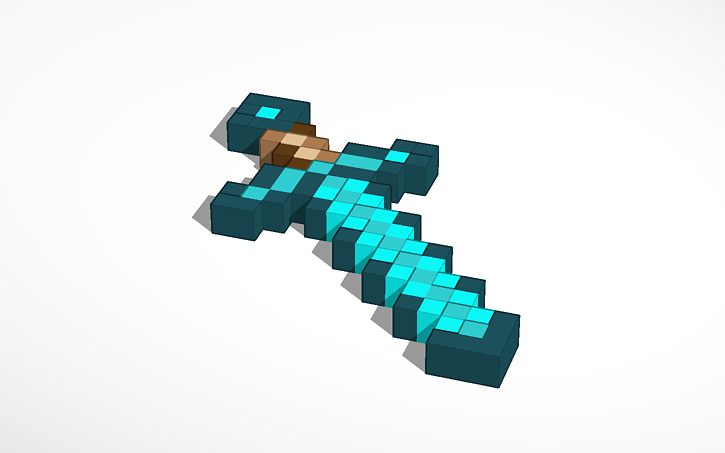 3D design Minecraft Diamond Sword | Tinkercad