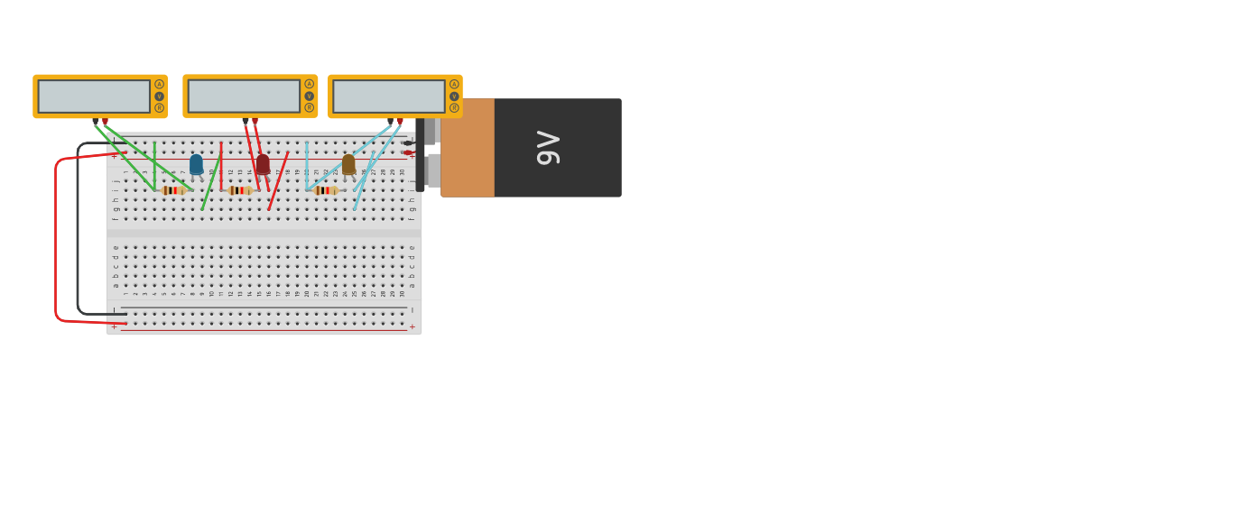 Circuit design Resistors Tinkercad