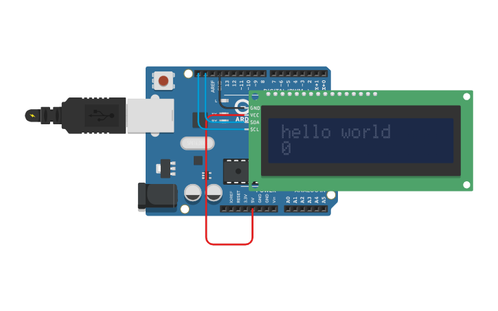 Circuit design 6-5LCD(i2c) | Tinkercad