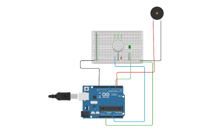 Circuit design Gas Sensor | Tinkercad