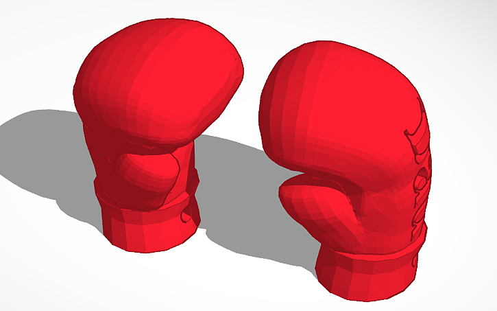 3D design boxing gloves seperate - Tinkercad