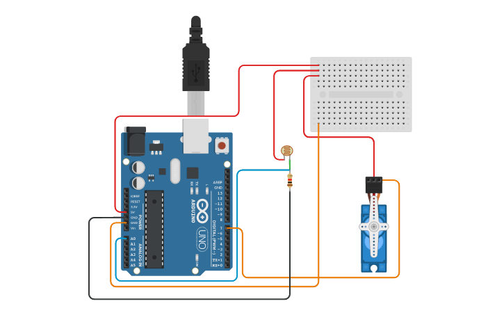 Circuit design Light Sensor - Tinkercad