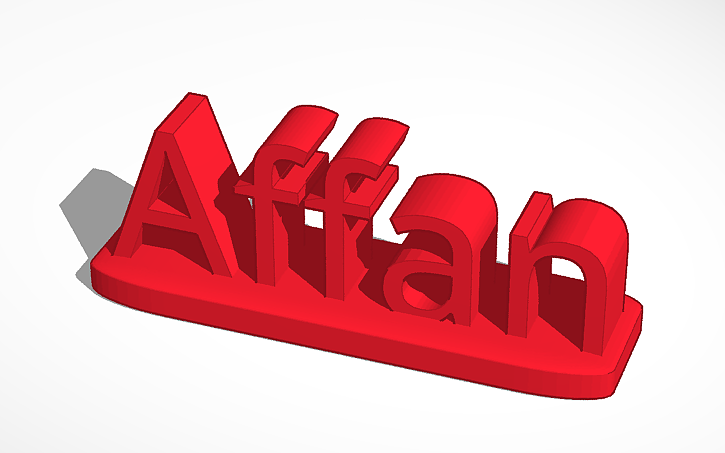 3D Design Name Plate Tinkercad