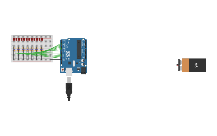 Circuit design knight rider - Tinkercad