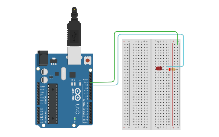 Circuit design Proyecto 2: Intermitente S.O.S de código Morse - Tinkercad