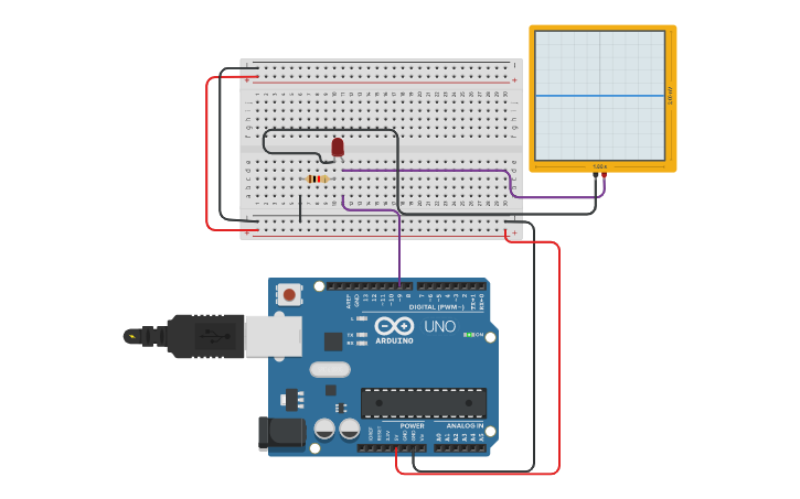 Circuit design Fading LED with analog output | Tinkercad
