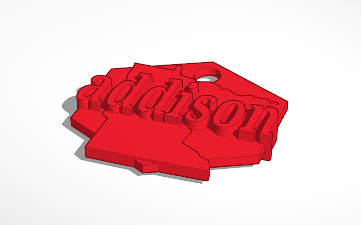 3D design Addison's keychain - Tinkercad
