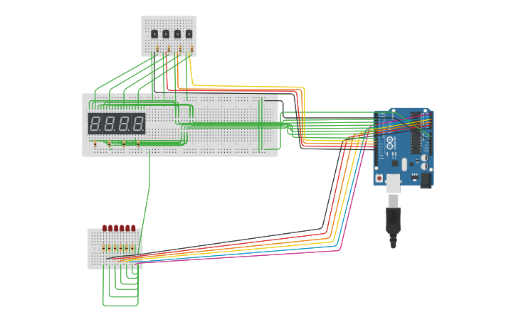 Circuit design Arduino 7-segment Clock-2 - Tinkercad
