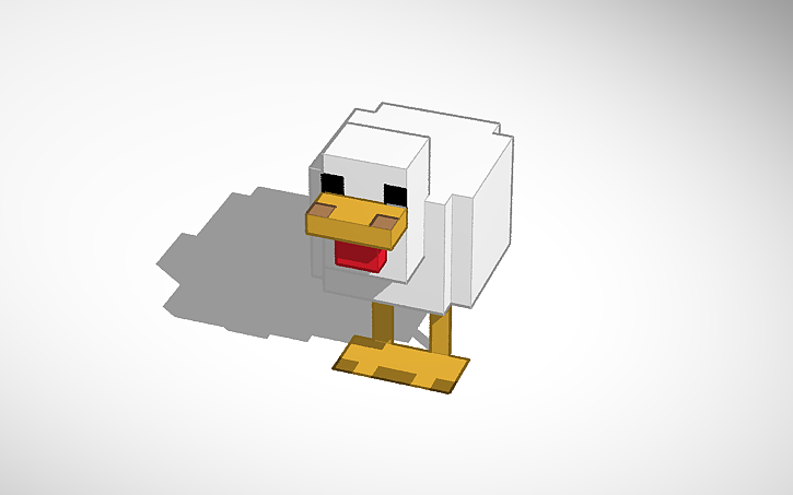 Custom Minecraft Chicken 3D design Minecraft Chicken - Tinkercad